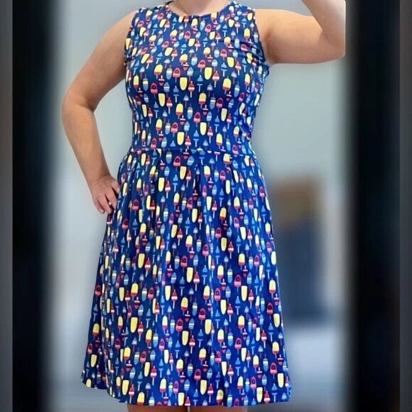 EUC Sailor-Sailor Colorful SPF Mini A-Line Sundress with Nautical Pattern Small - Picture 1 of 7